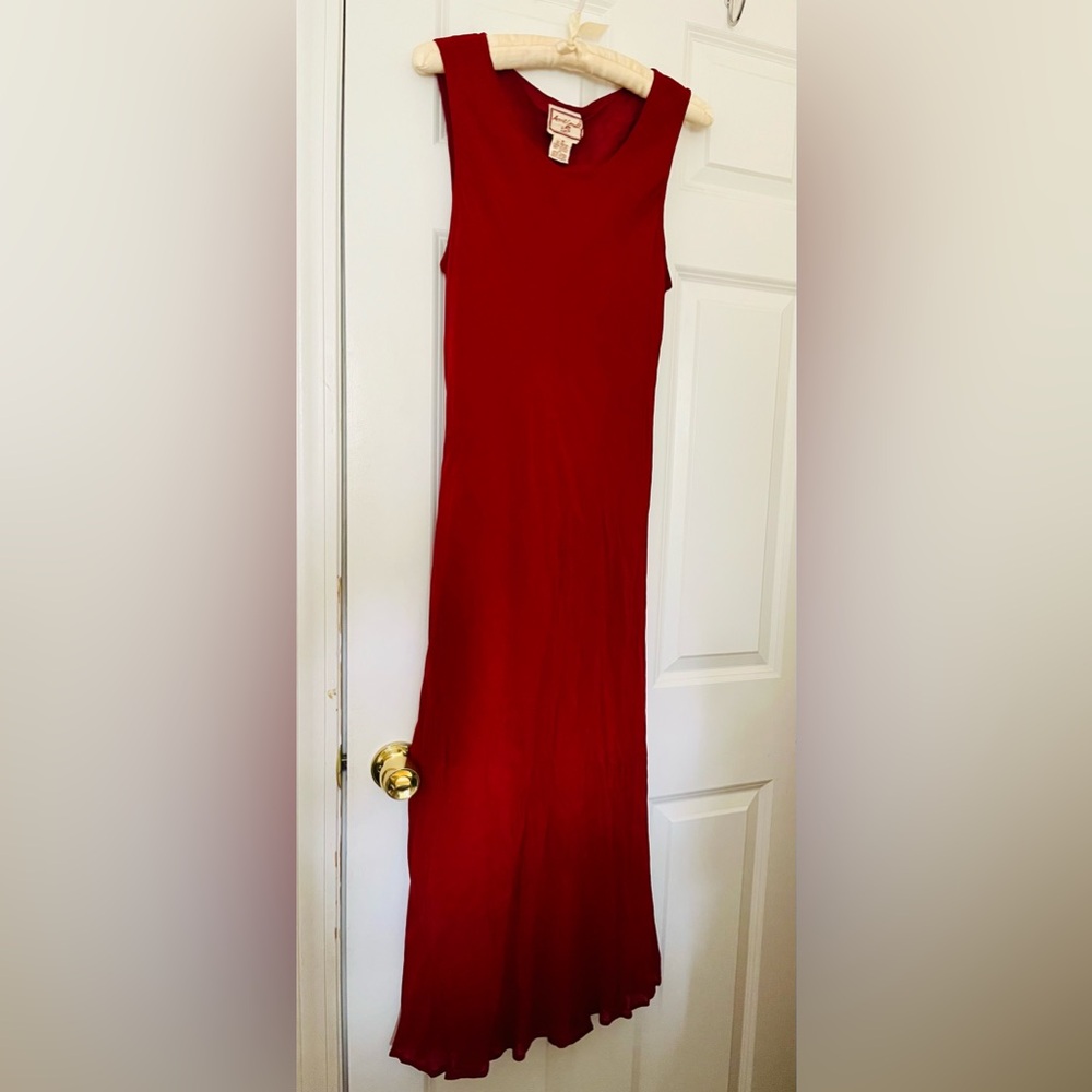 Vintage April Cornell Sleeveless Red Maxi Dress
